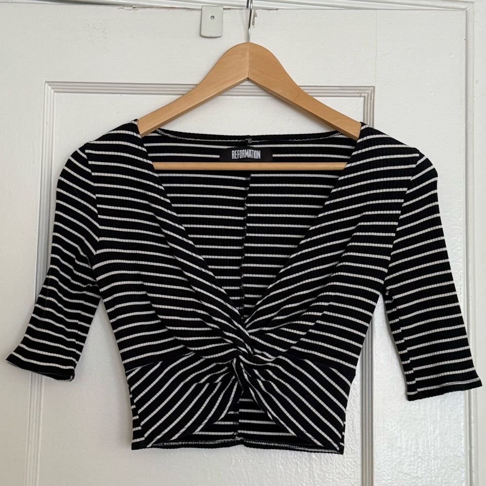 Reformation Striped Crop Top
